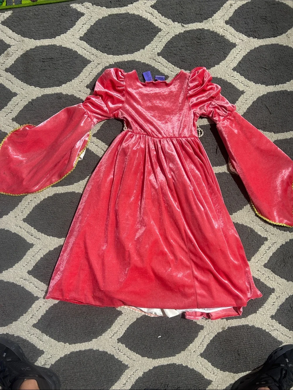 Girls Pink and Gold Princess Dress Costume